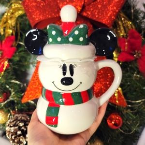 ✨Disney Mug New Christmas Disney Mug Minnie Christmas Mug with santa Topper